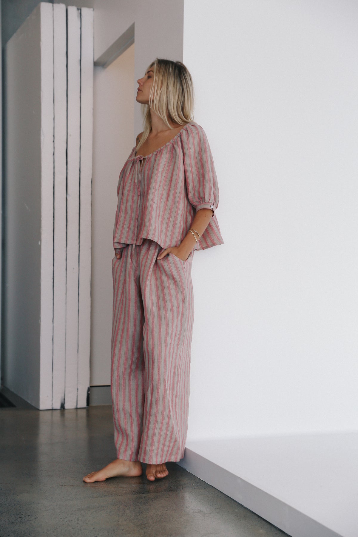 Chloe Blouse Rose Stripe