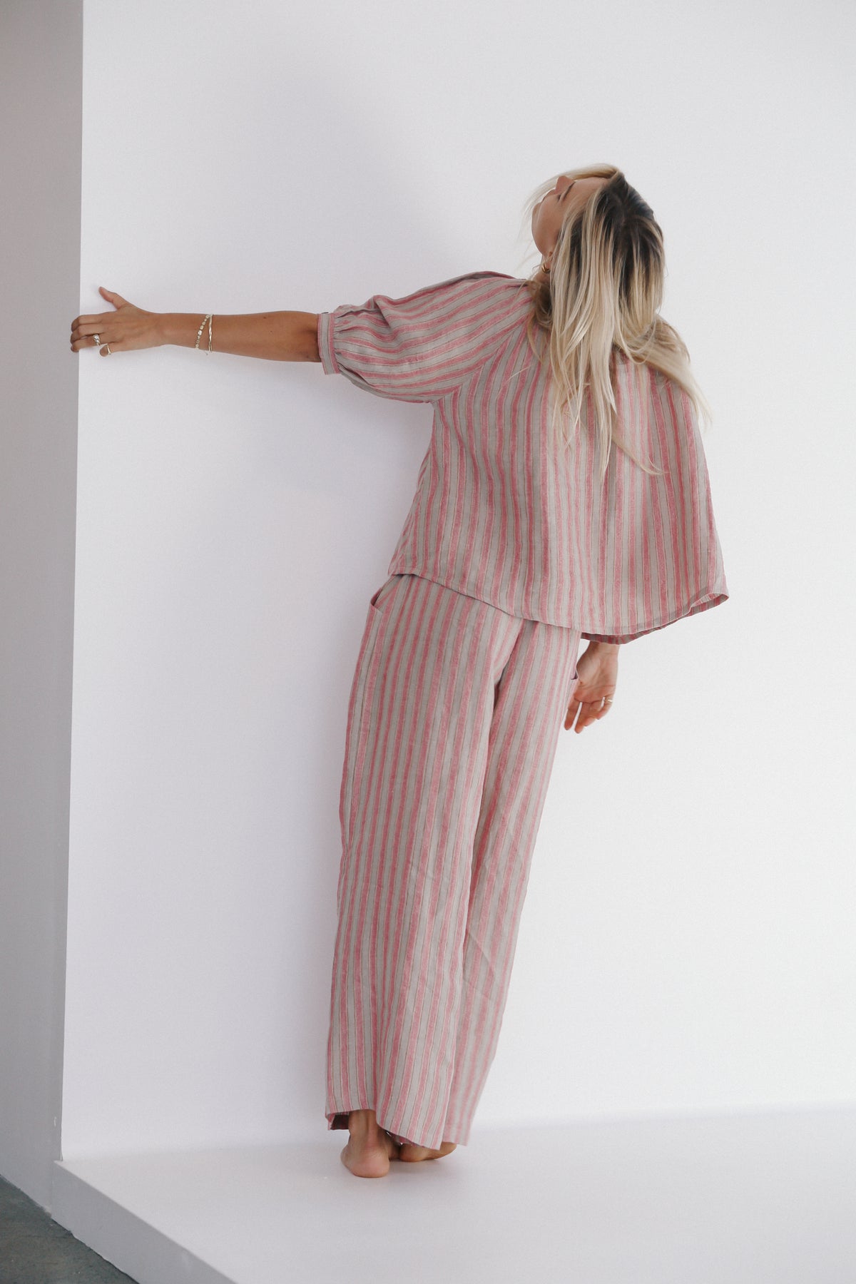 Chloe Blouse Rose Stripe