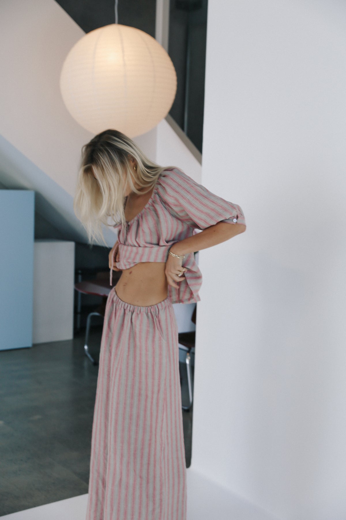Ivy Pant Rose Stripe