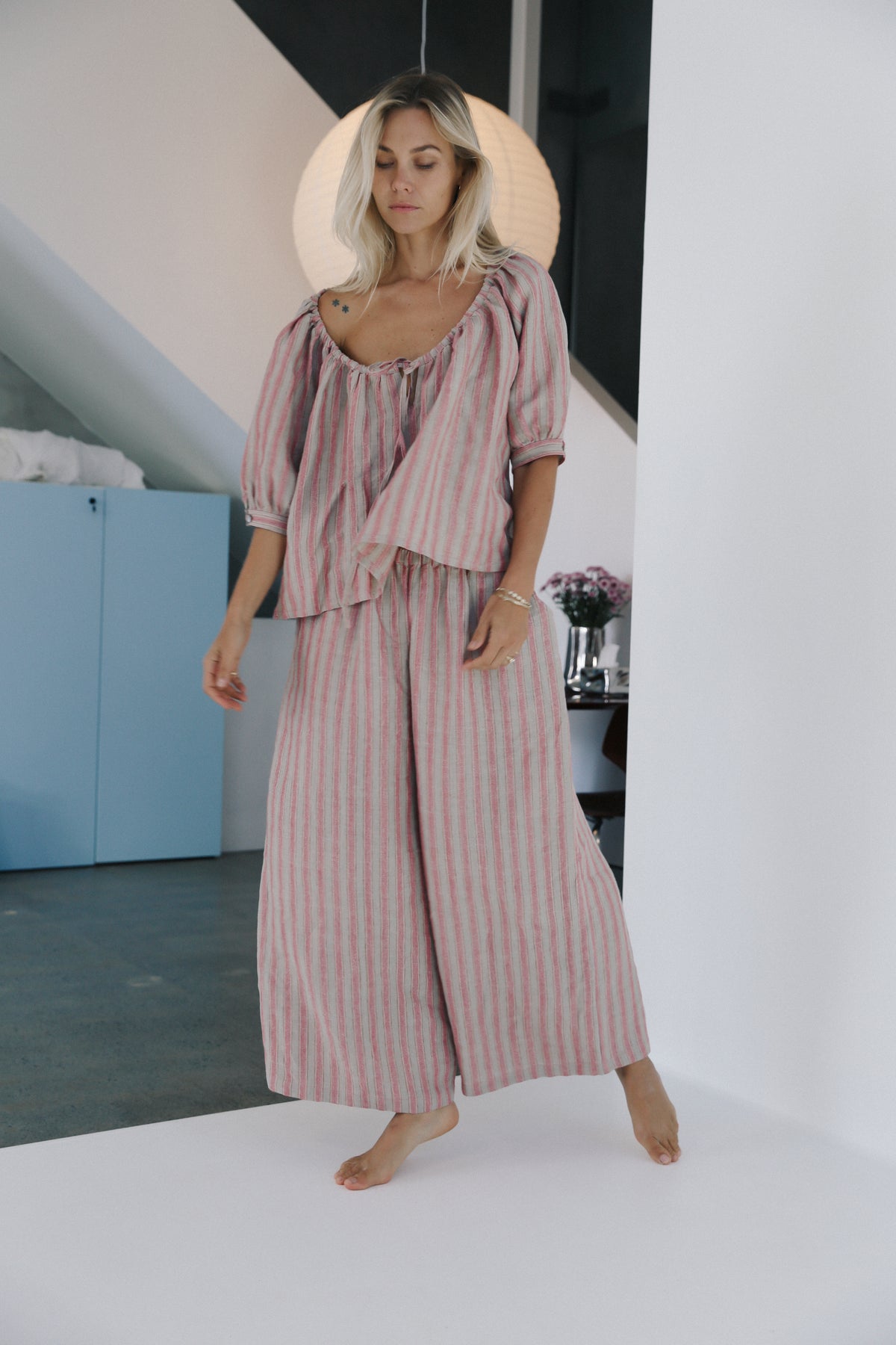 Ivy Pant Rose Stripe