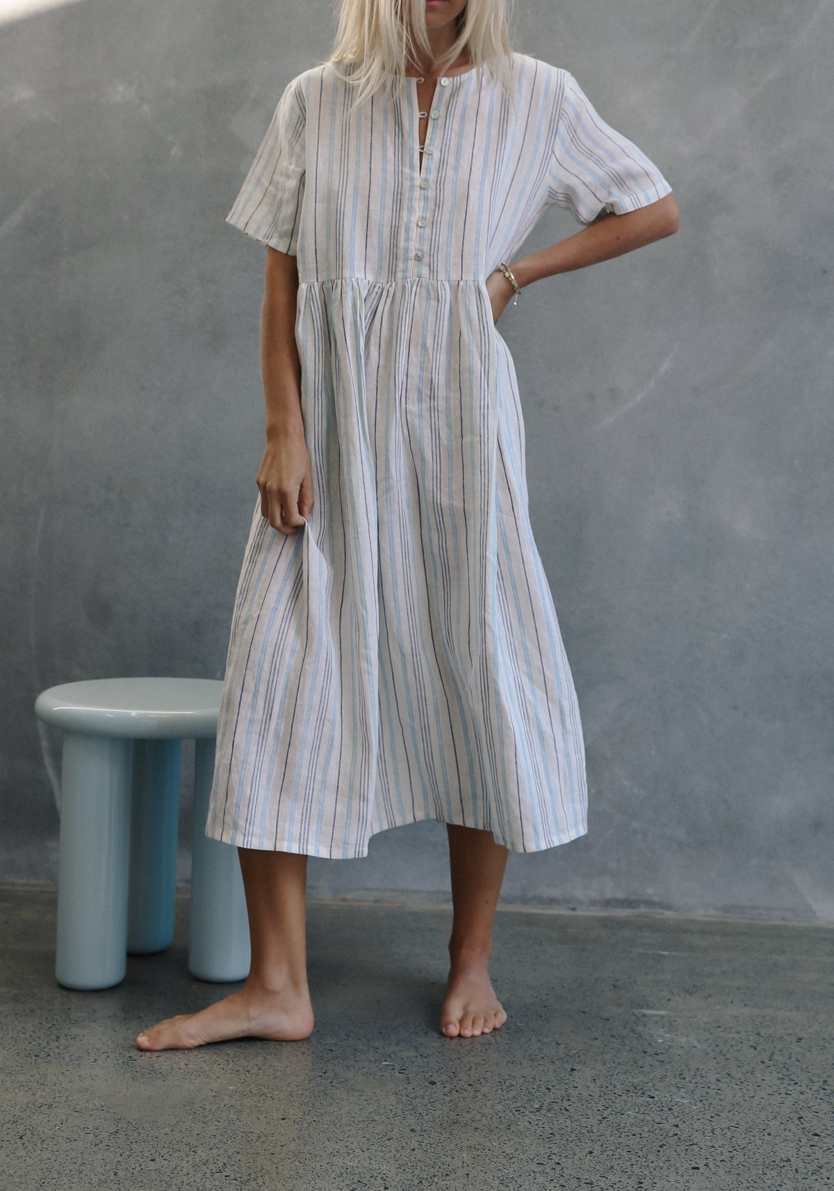 Darcey Midi Dress Luxe Stripe