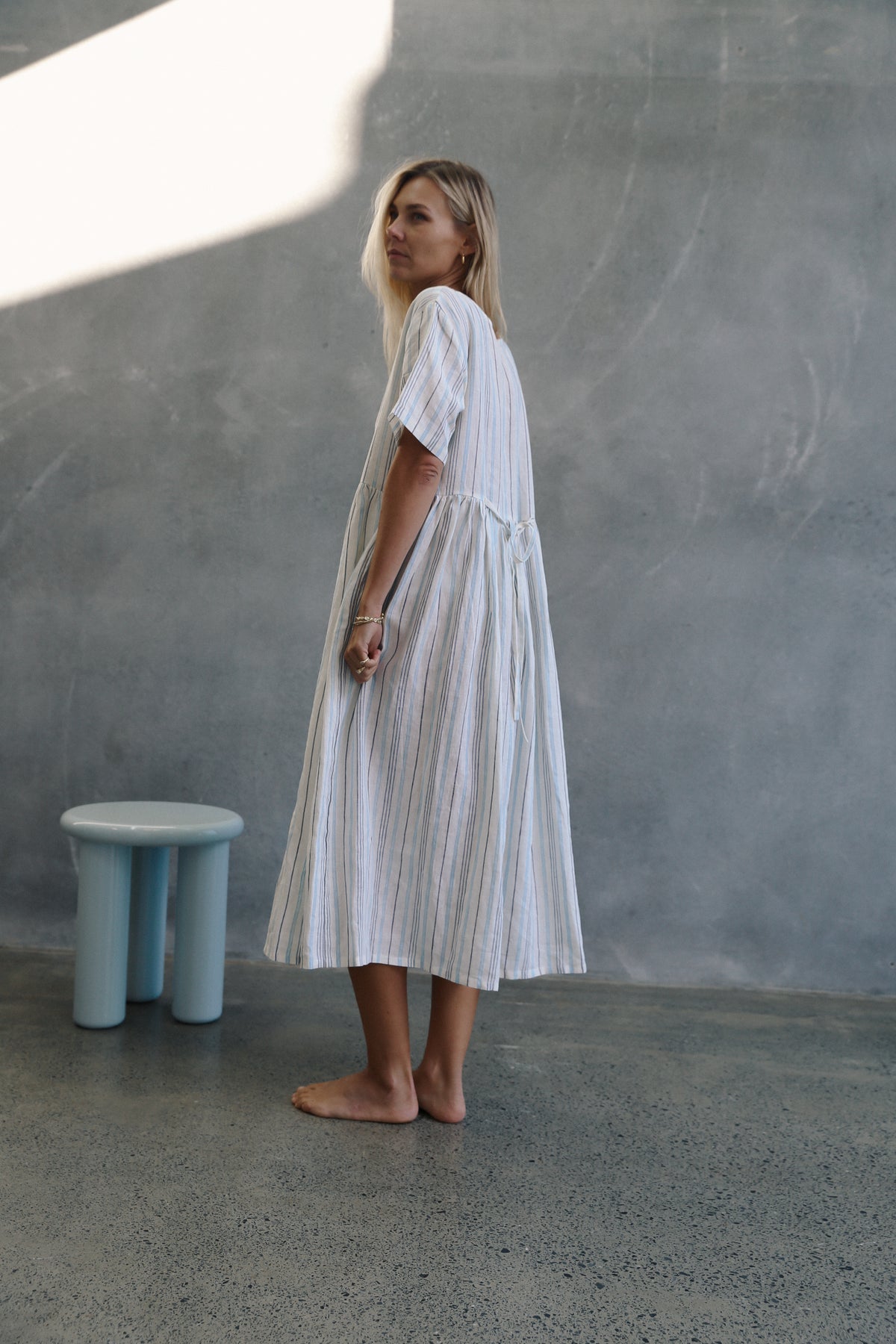 Darcey Midi Dress Luxe Stripe
