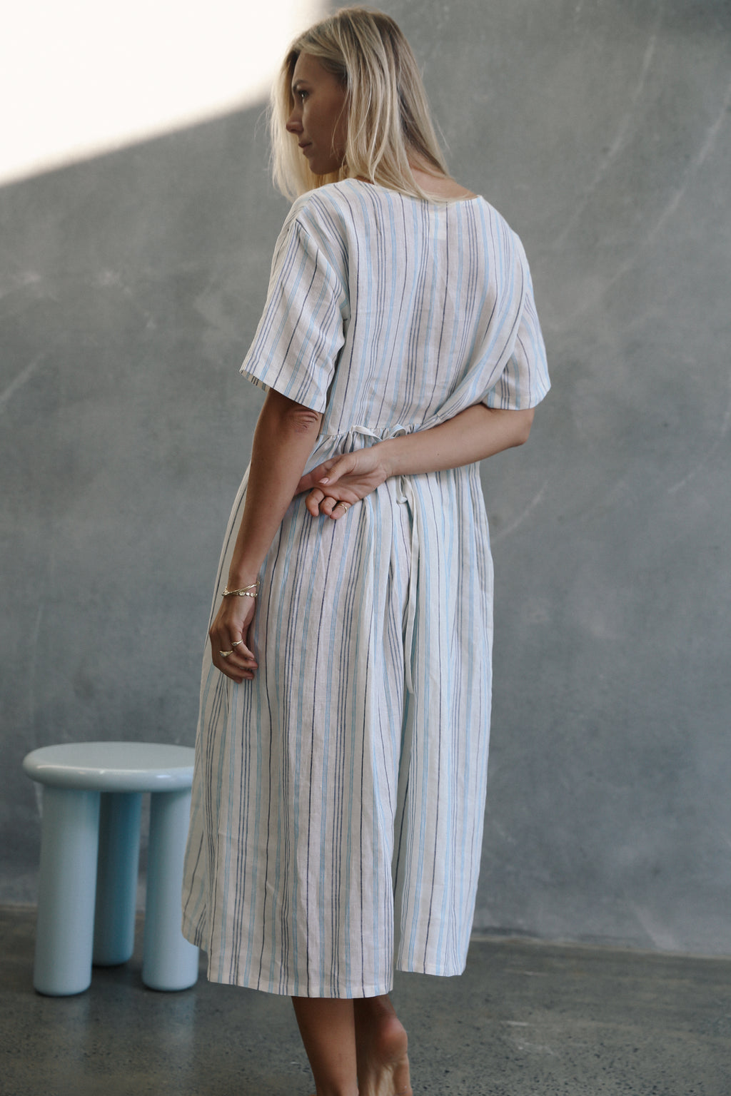 Darcey Midi Dress Luxe Stripe