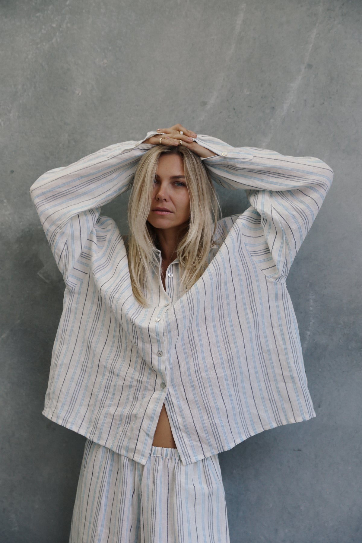 Remi Oversized Shirt Luxe Stripe