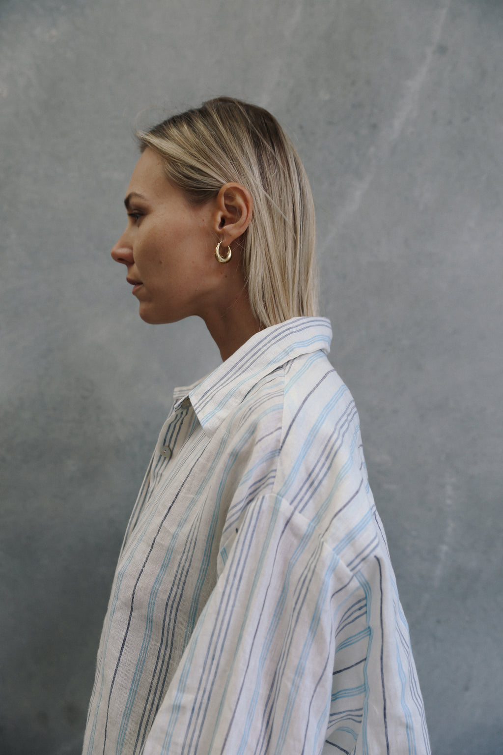 Remi Oversized Shirt Luxe Stripe