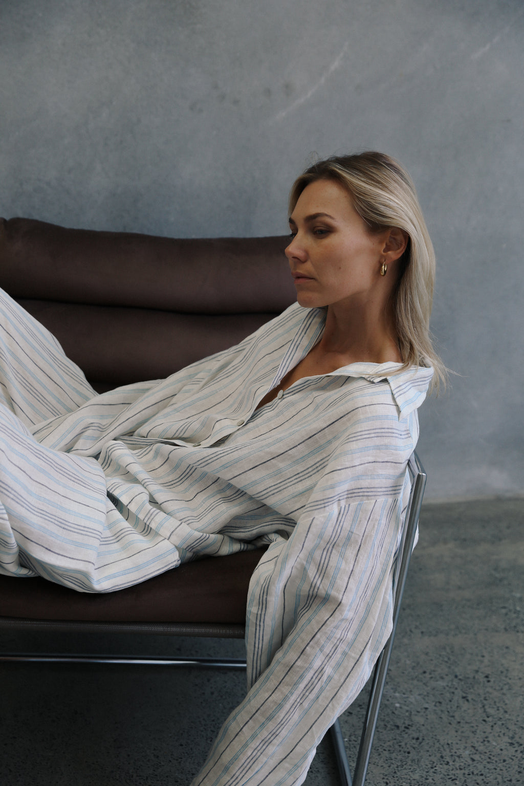 Remi Oversized Shirt Luxe Stripe