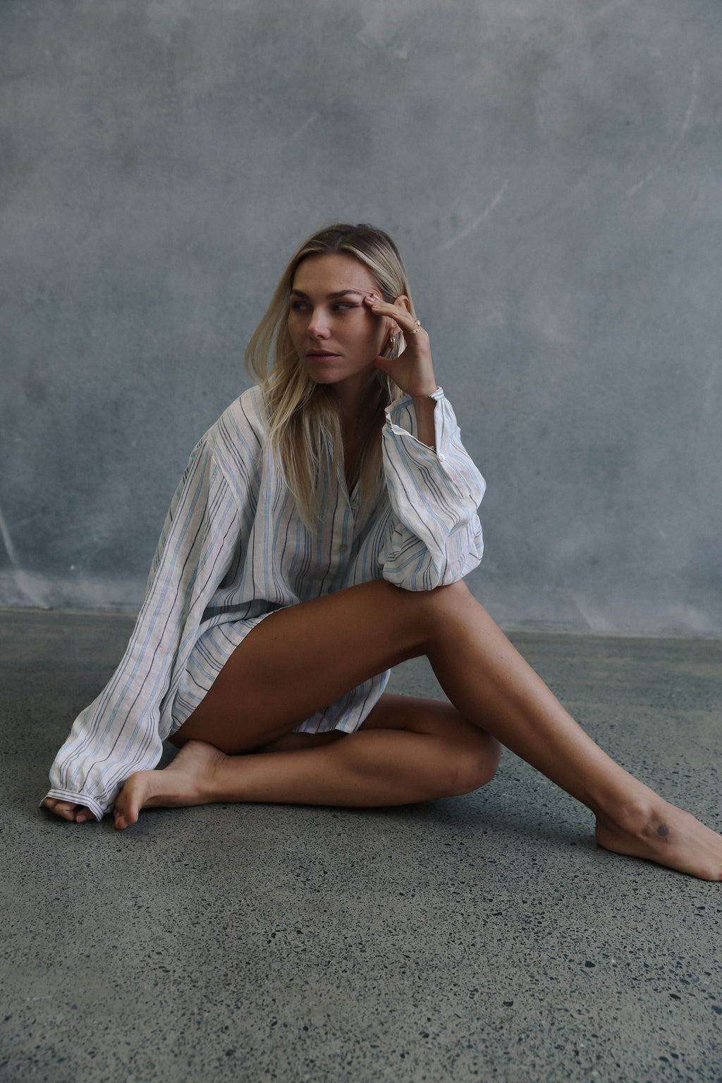Remi Oversized Shirt Luxe Stripe