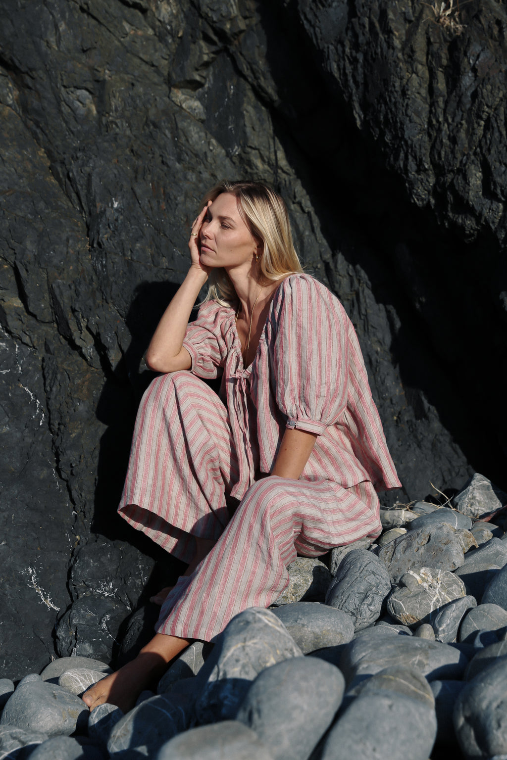 Ivy Pant Rose Stripe