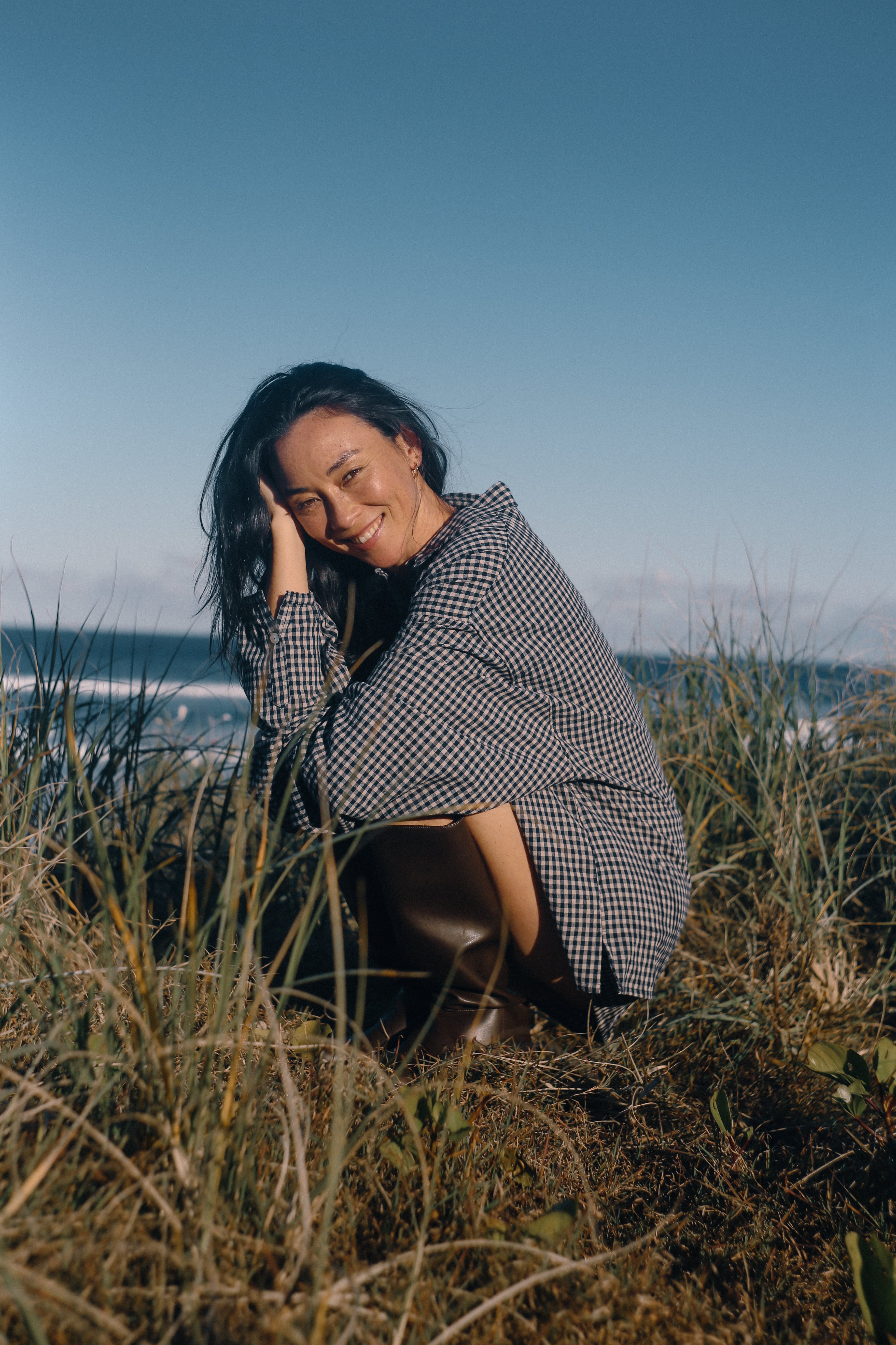 Remi Oversized Shirt Black Gingham