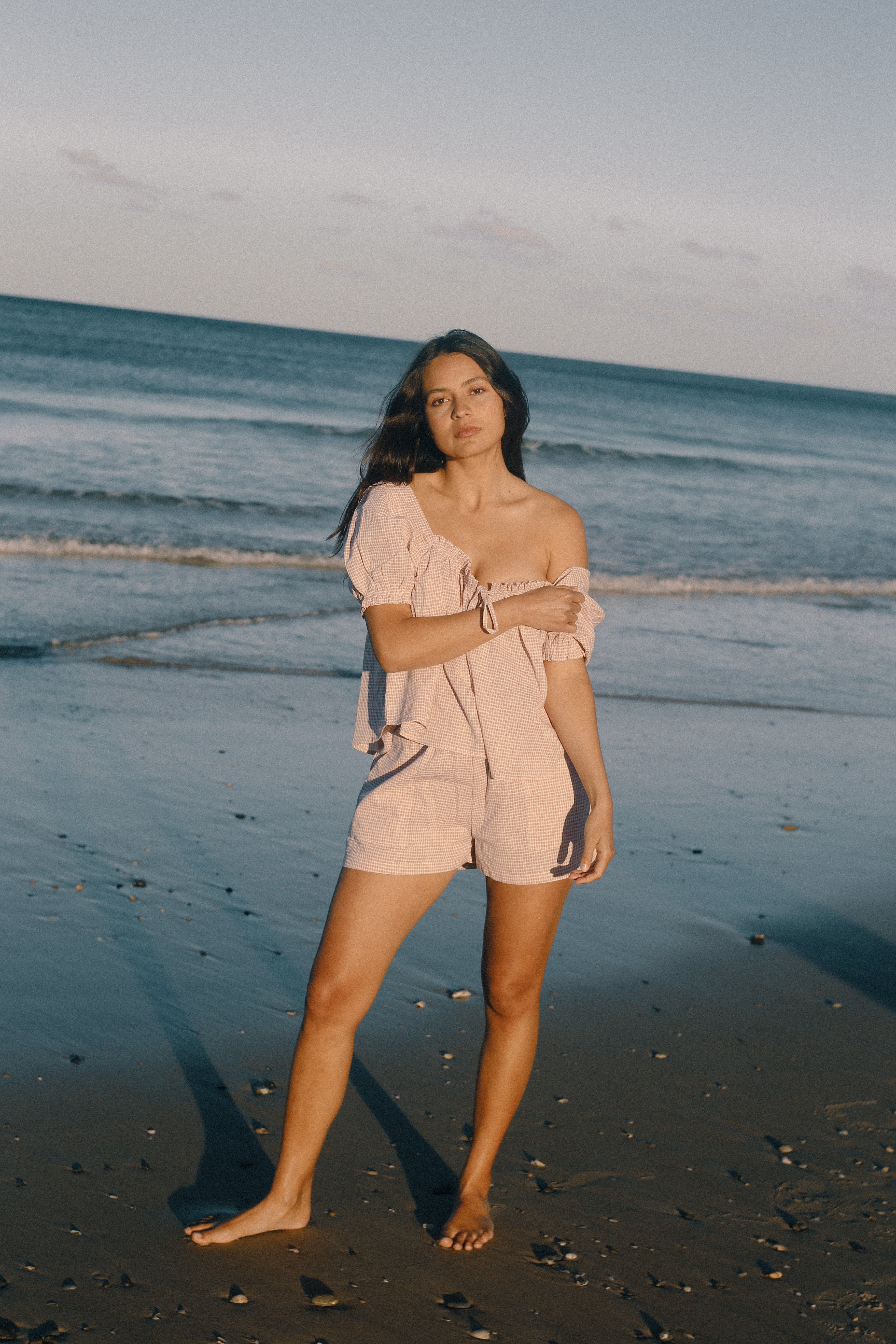 Ava Short Dusty Rose Check