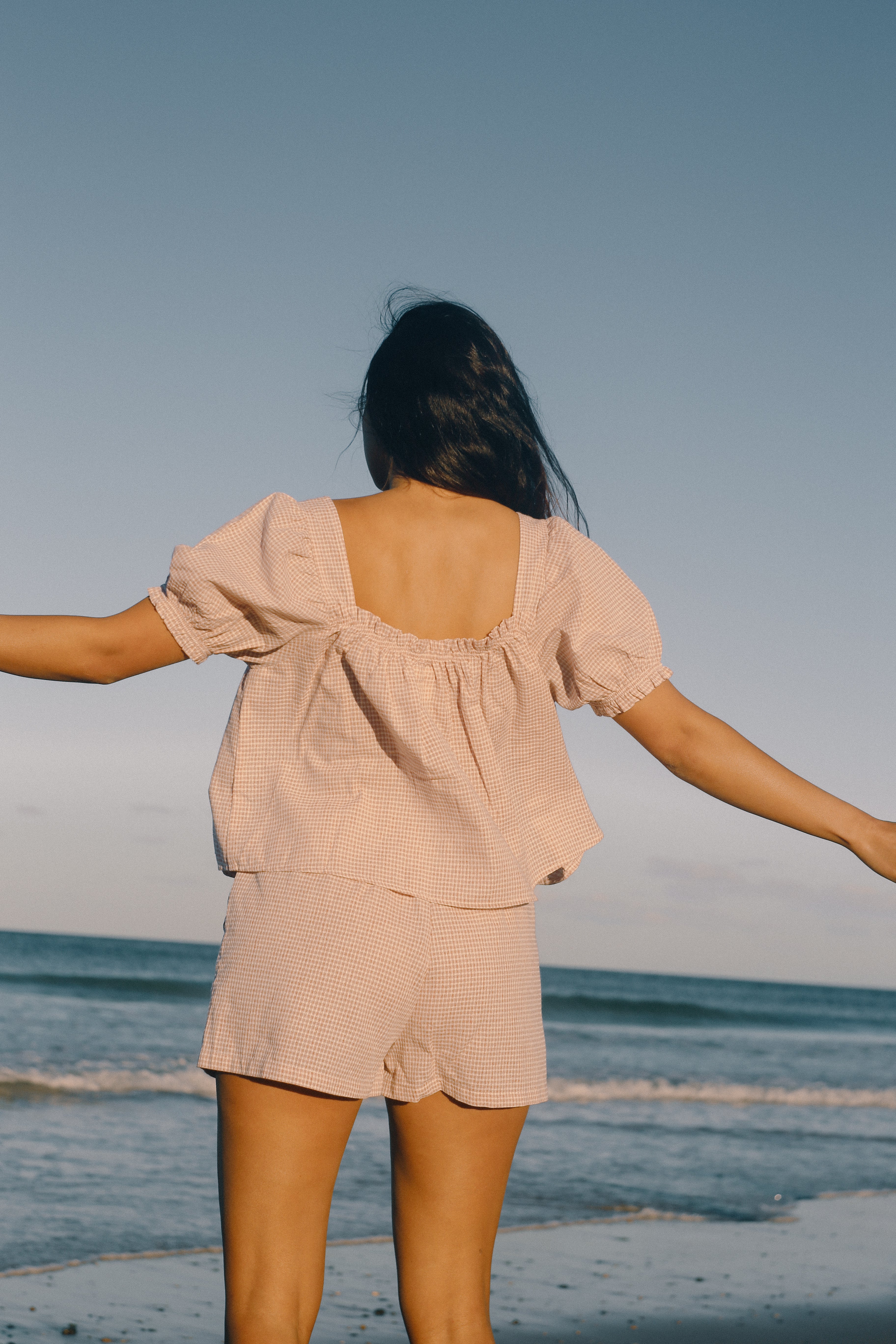 Ava Short Dusty Rose Check