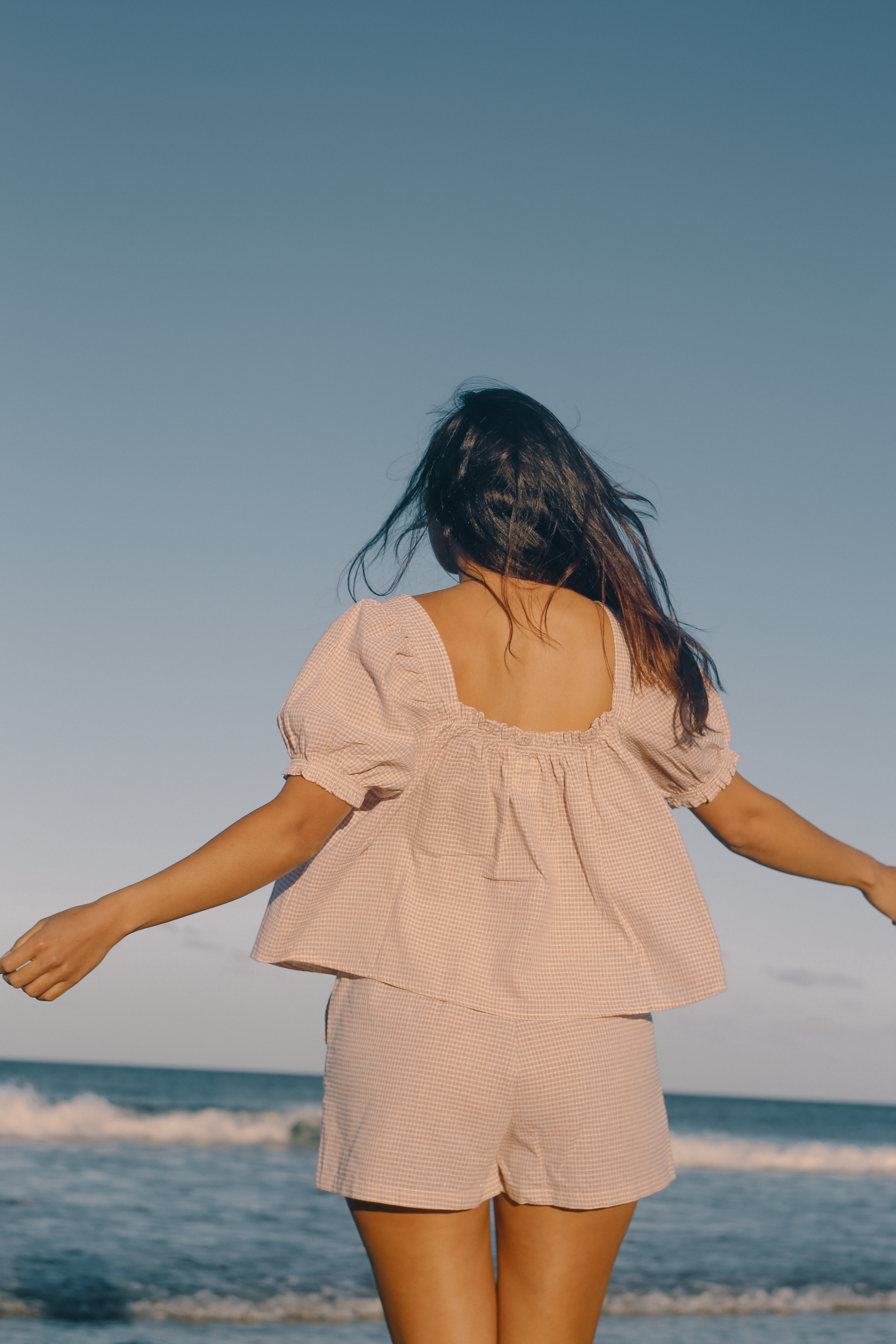 Ava Blouse Dusty Rose Check