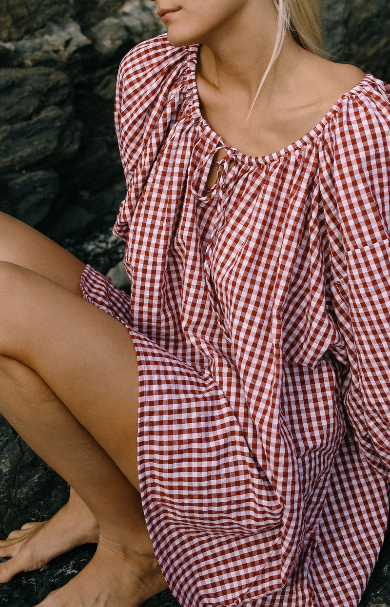 Cloudy Dress Red Gingham