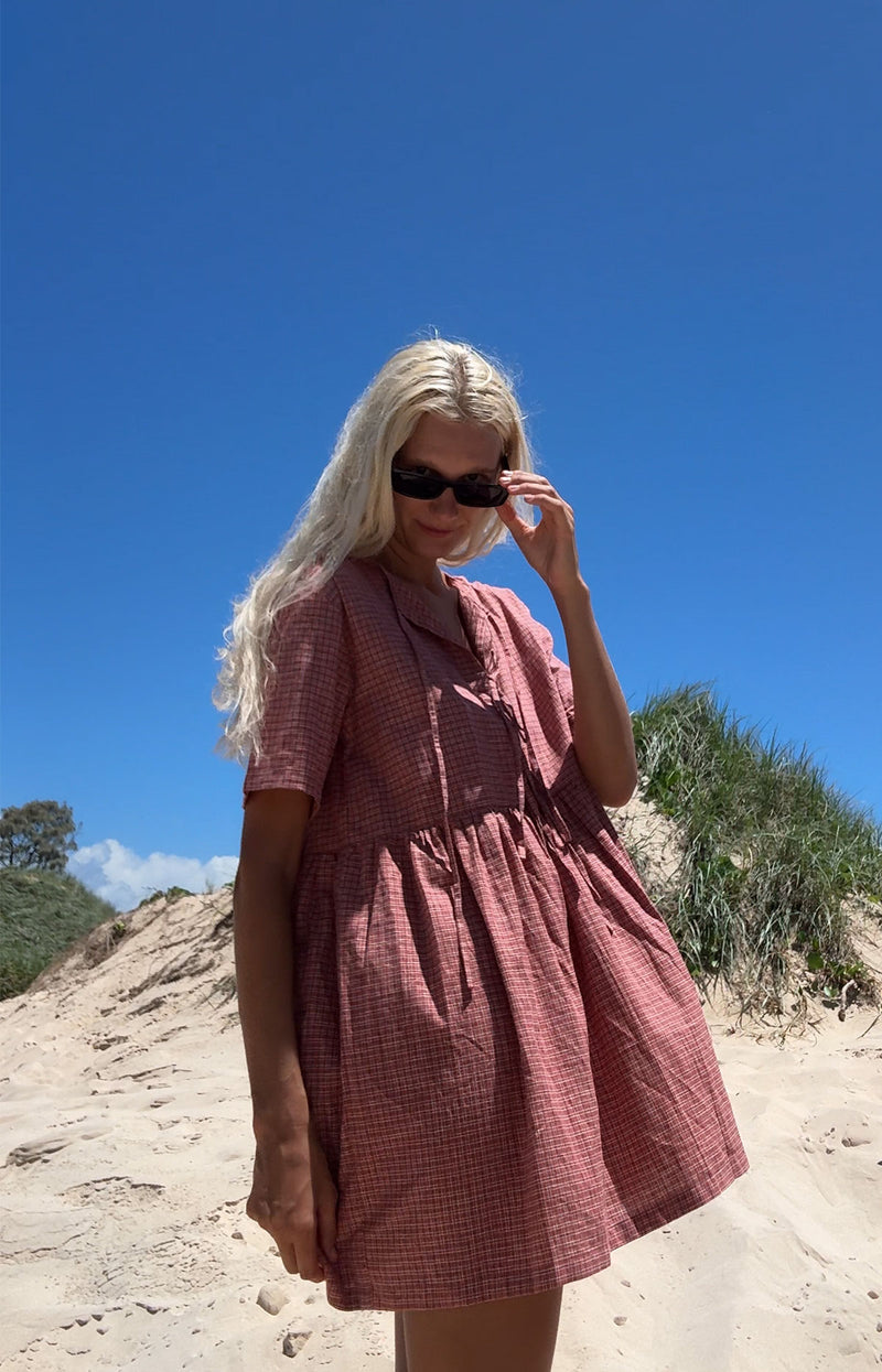 Darcey Tie Dress Picnic Hemp