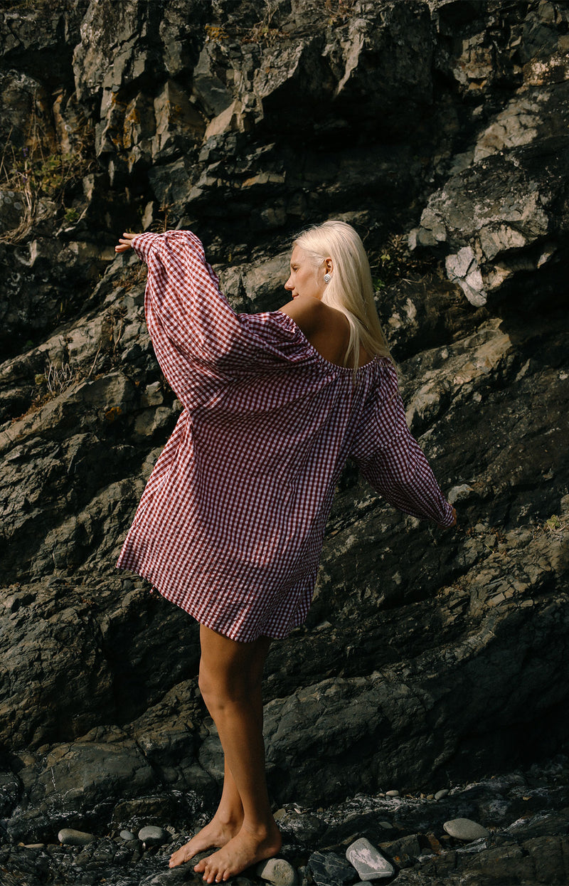 Cloudy Dress Red Gingham