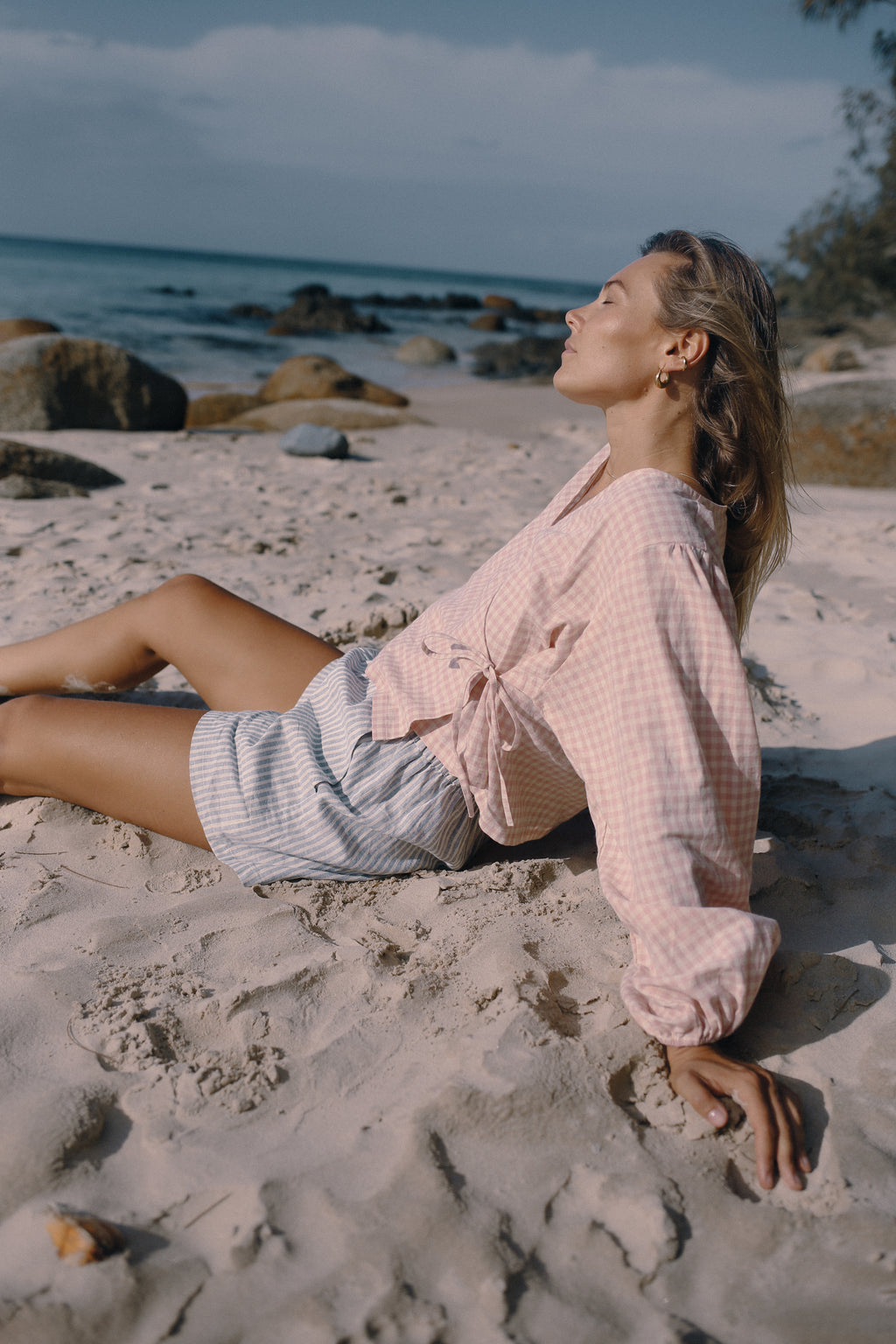 Ella Wrap Top Pink Gingham