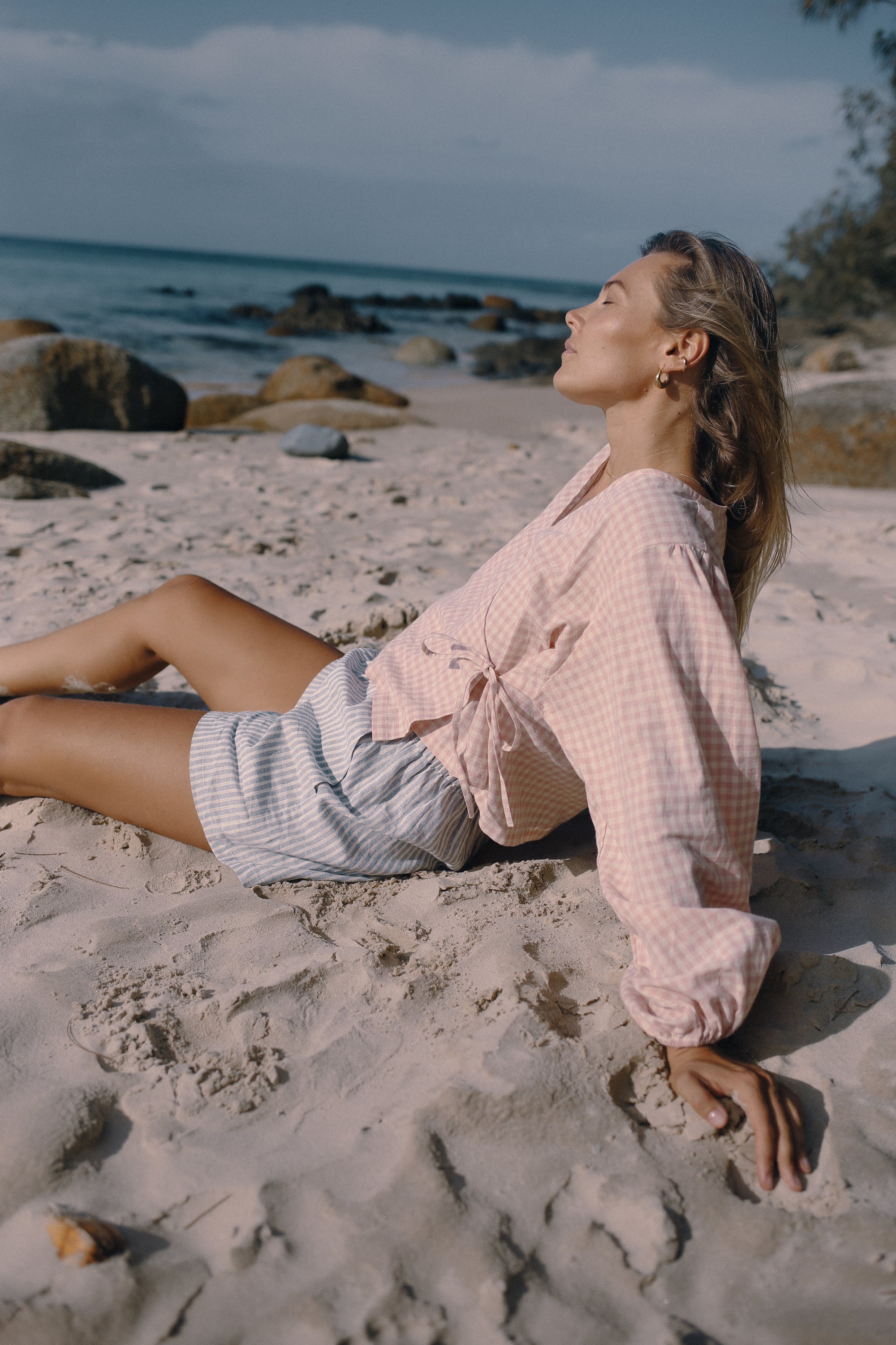 Ella Wrap Top Pink Gingham