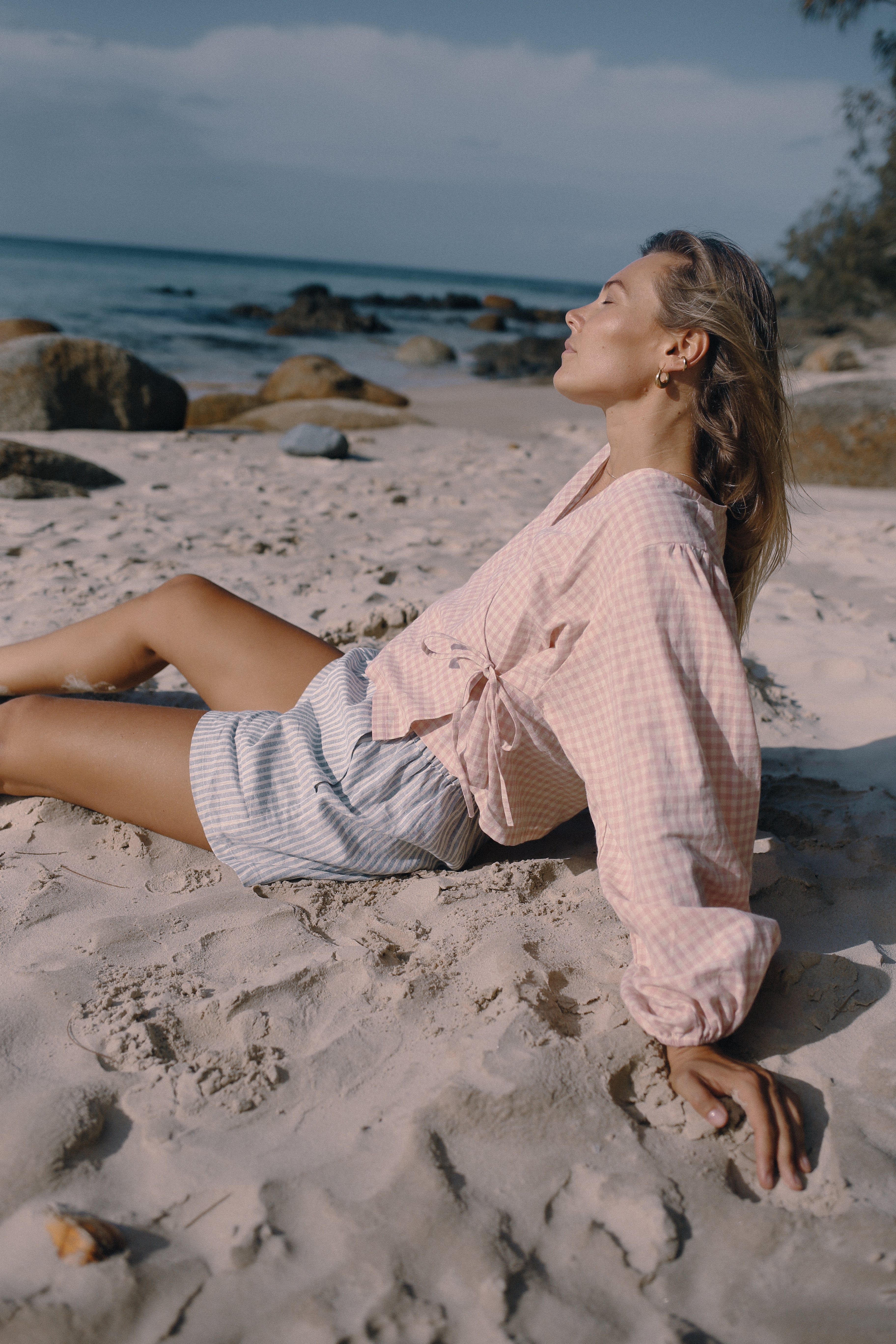 Ella Wrap Top Pink Gingham