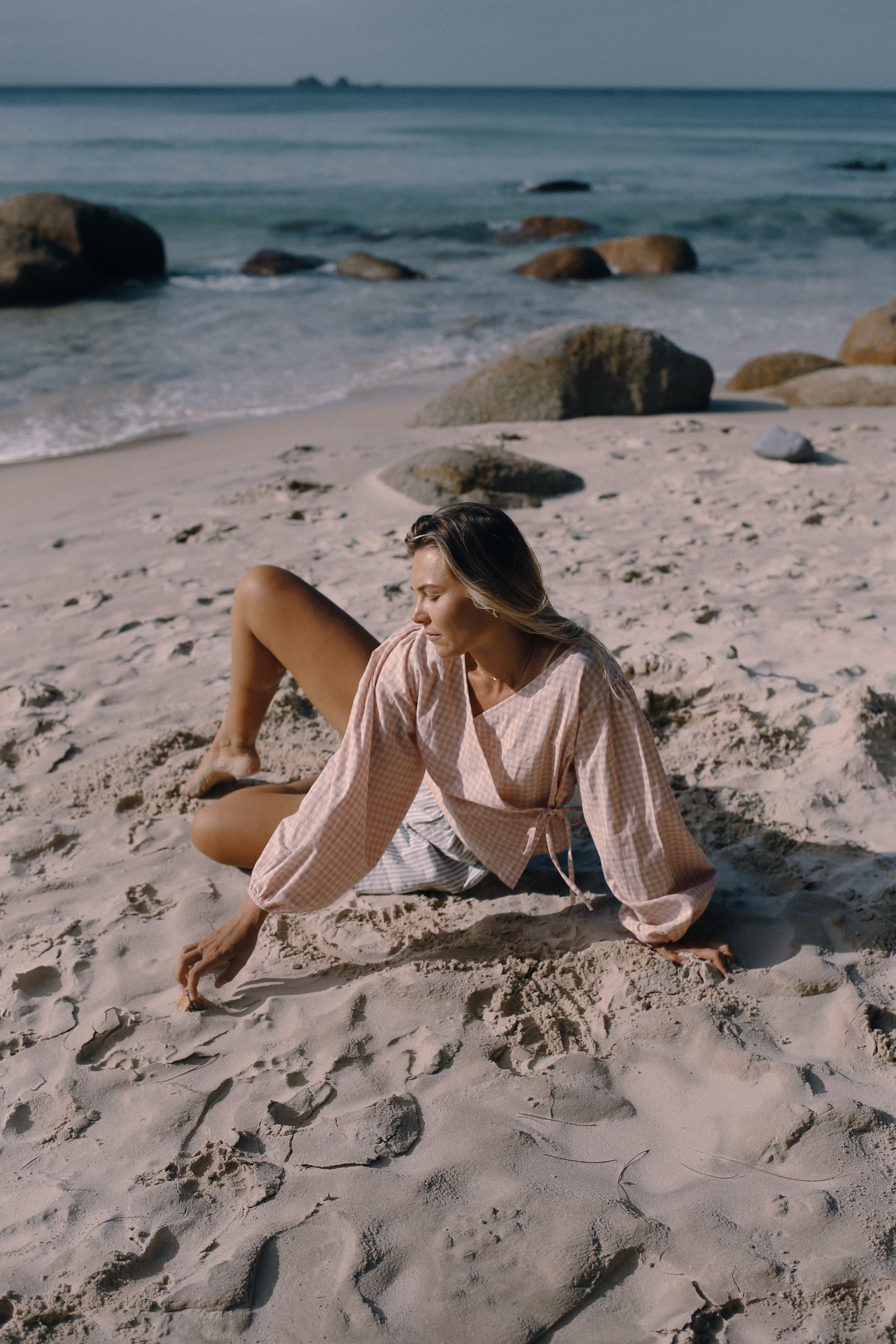 Ella Wrap Top Pink Gingham