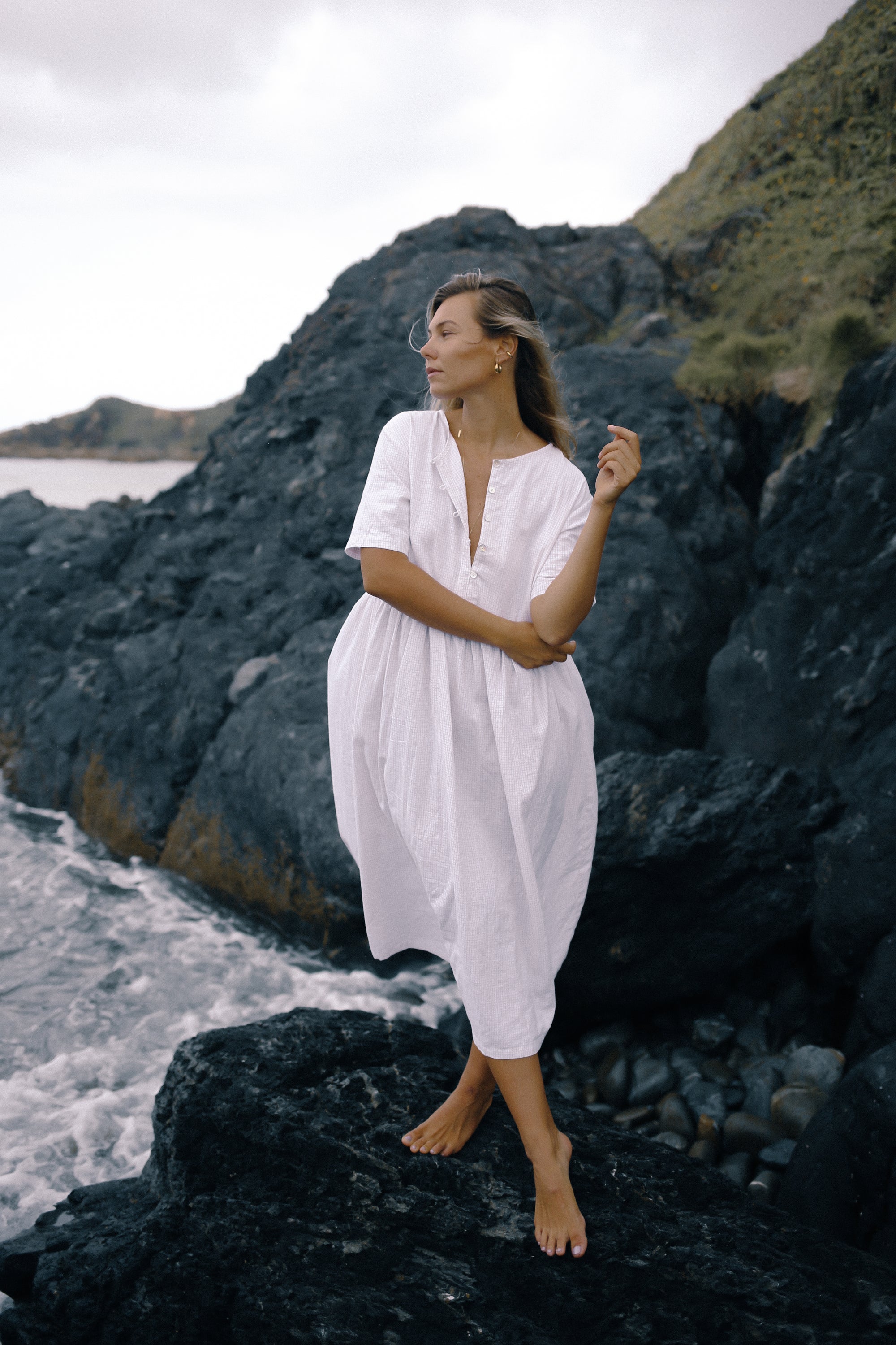 Darcey Midi Dress Vanilla Plaid