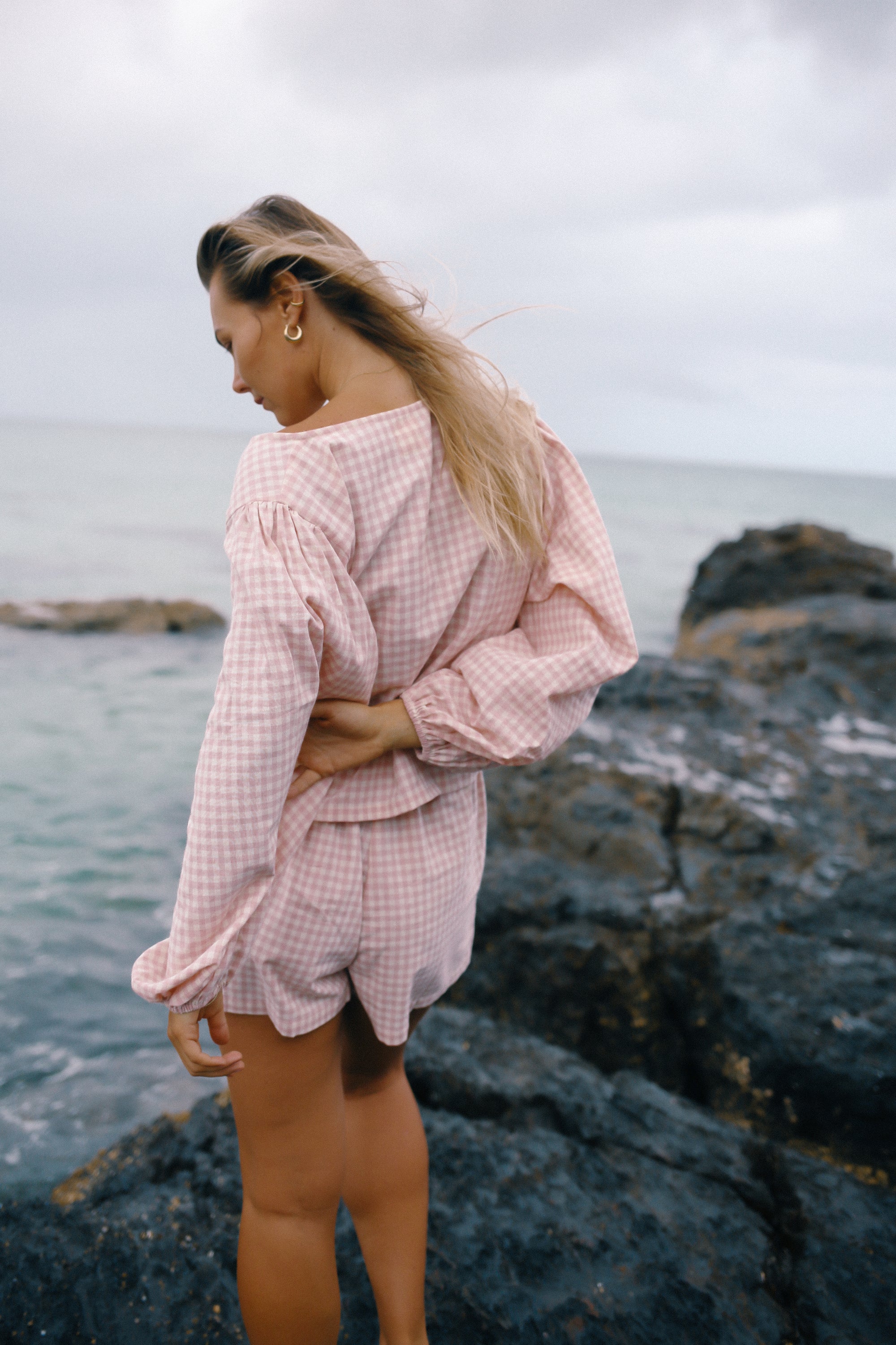 Ella Wrap Top Pink Gingham