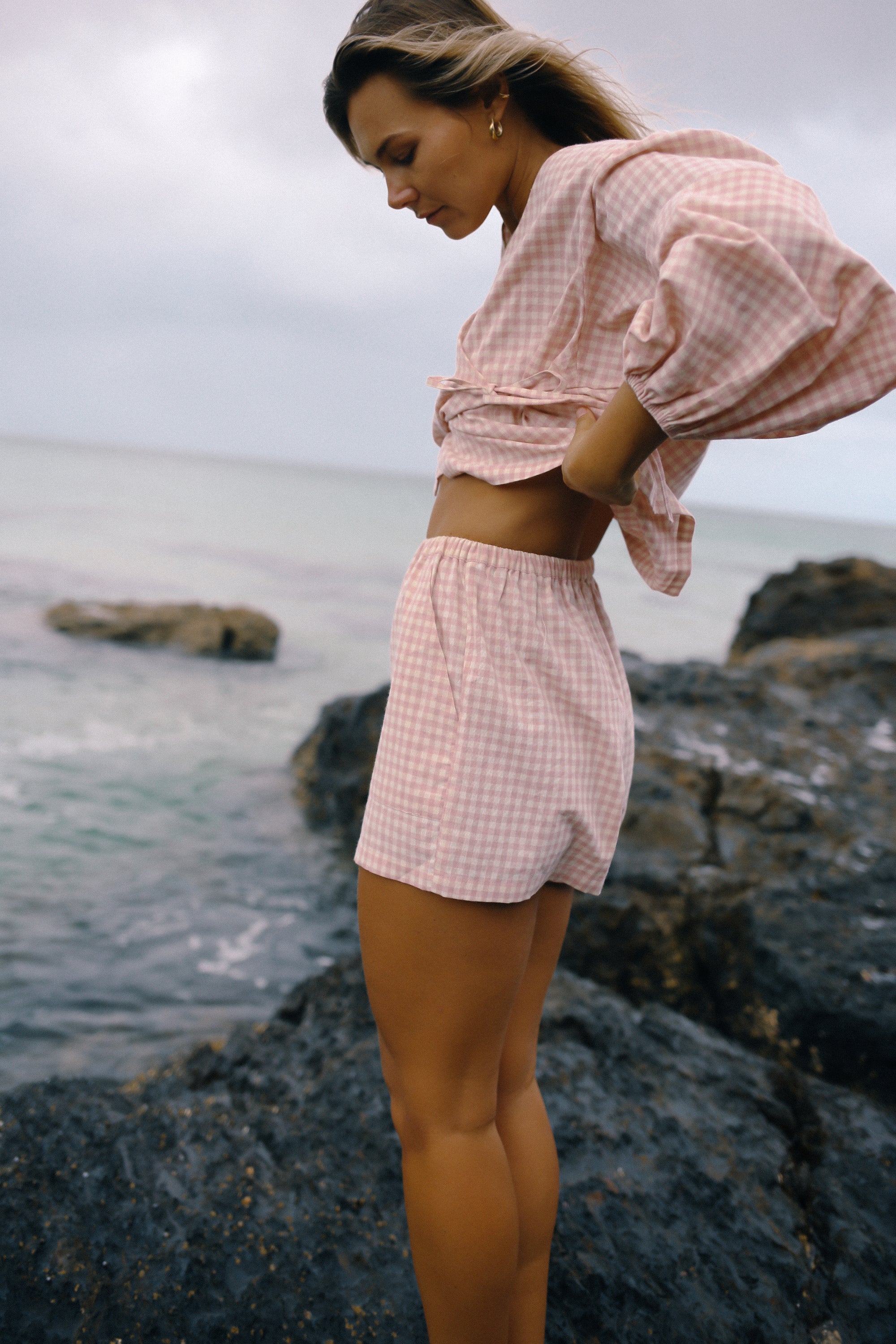 Ava Short Pink Gingham